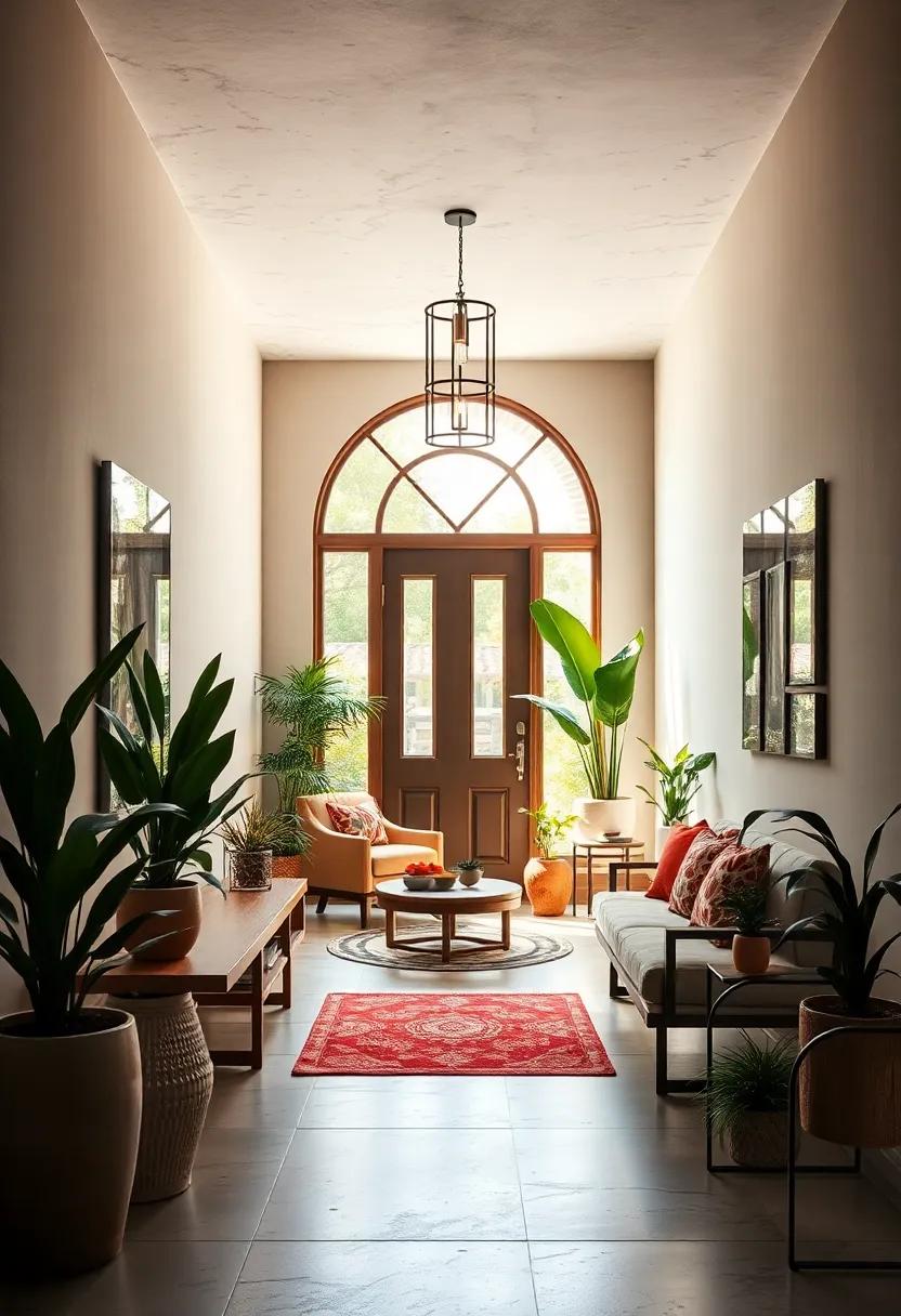 Botanical Haven with Indoor Plants and Natural Light Streaming Through Entry Spaces