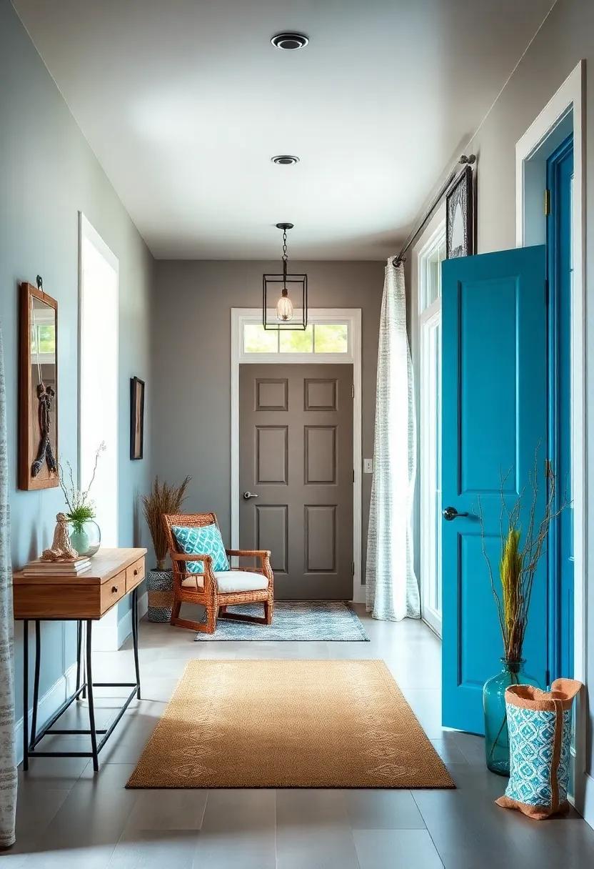 Coastal Retreat Entryway with Nautical Touches, Driftwood, and Ocean Blues