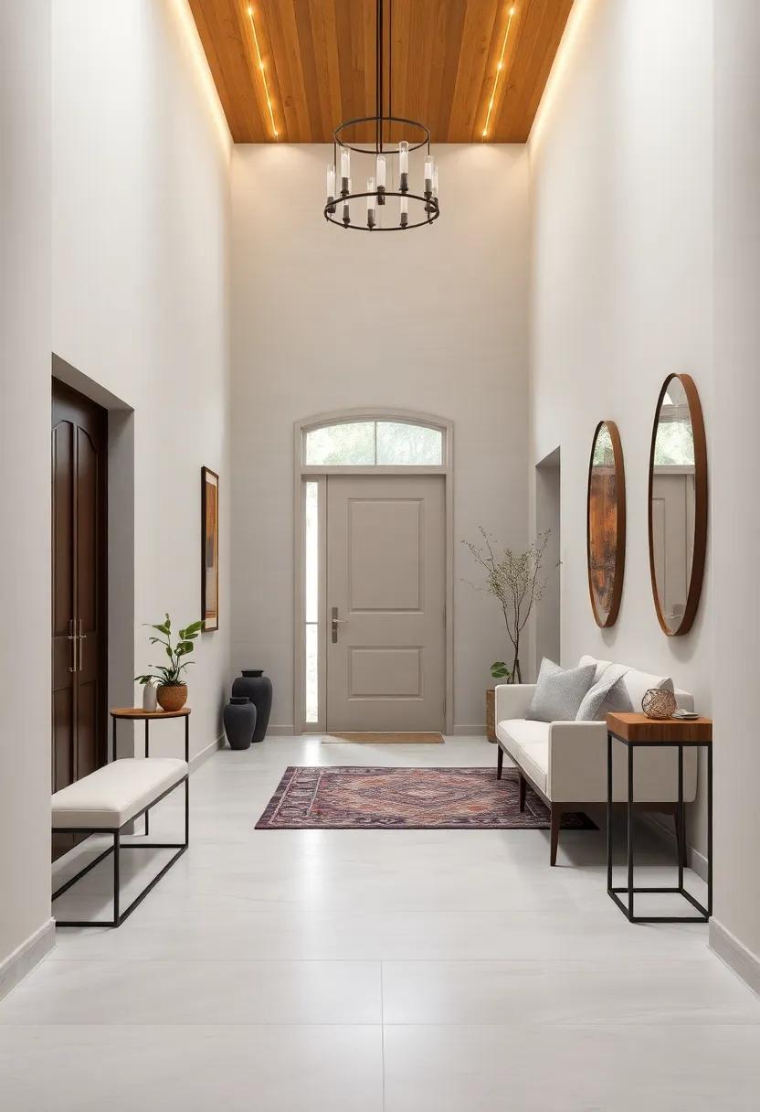 Minimalist Modern Entryways Highlighting Sleek Lines and Neutral Palettes