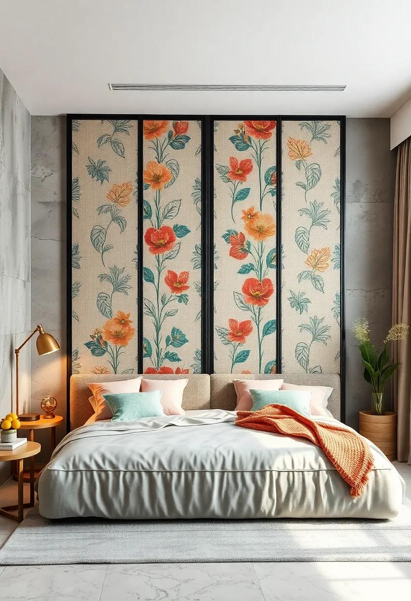 Elegant Folding Screens with Vibrant Patterns Adding Character and Functionality to Shared Sibling Spaces
