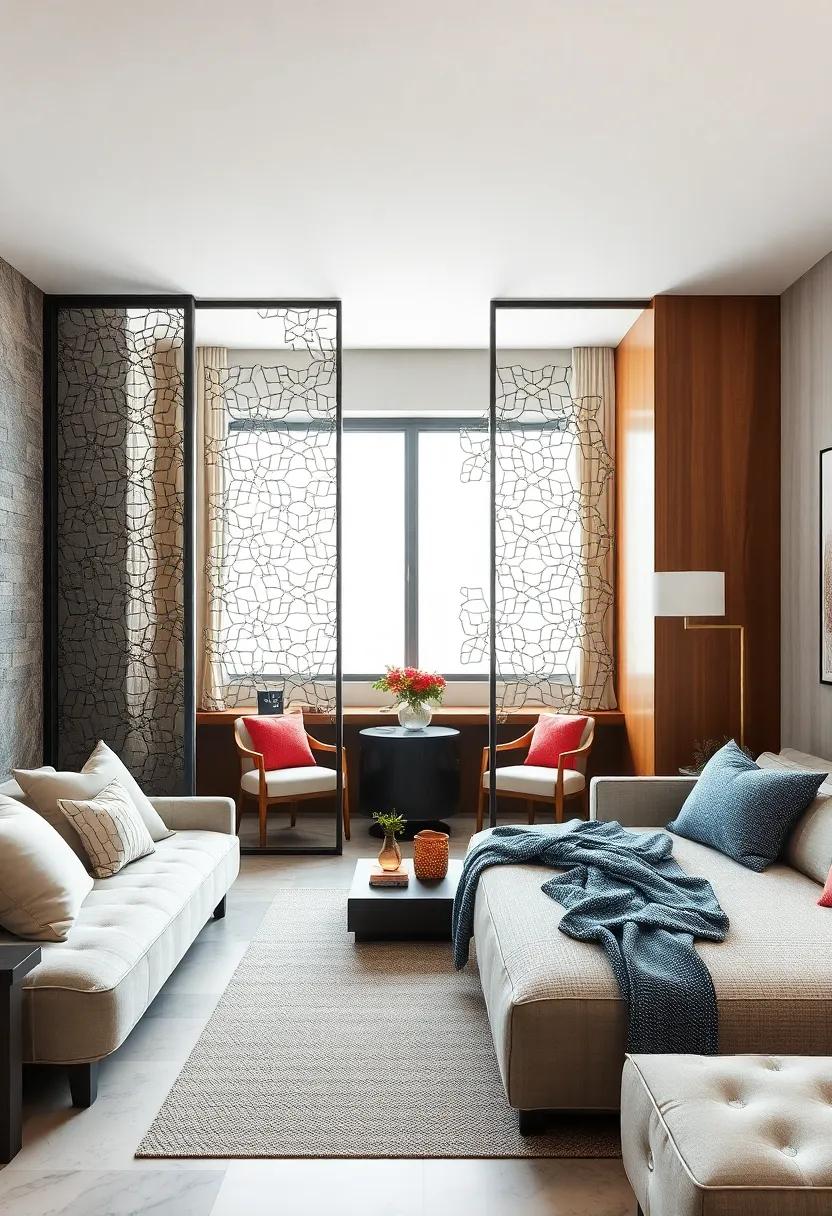 Geometric Laser-Cut Metal Screens Offering Modern Artful Separation That Maximizes Privacy and Airflow