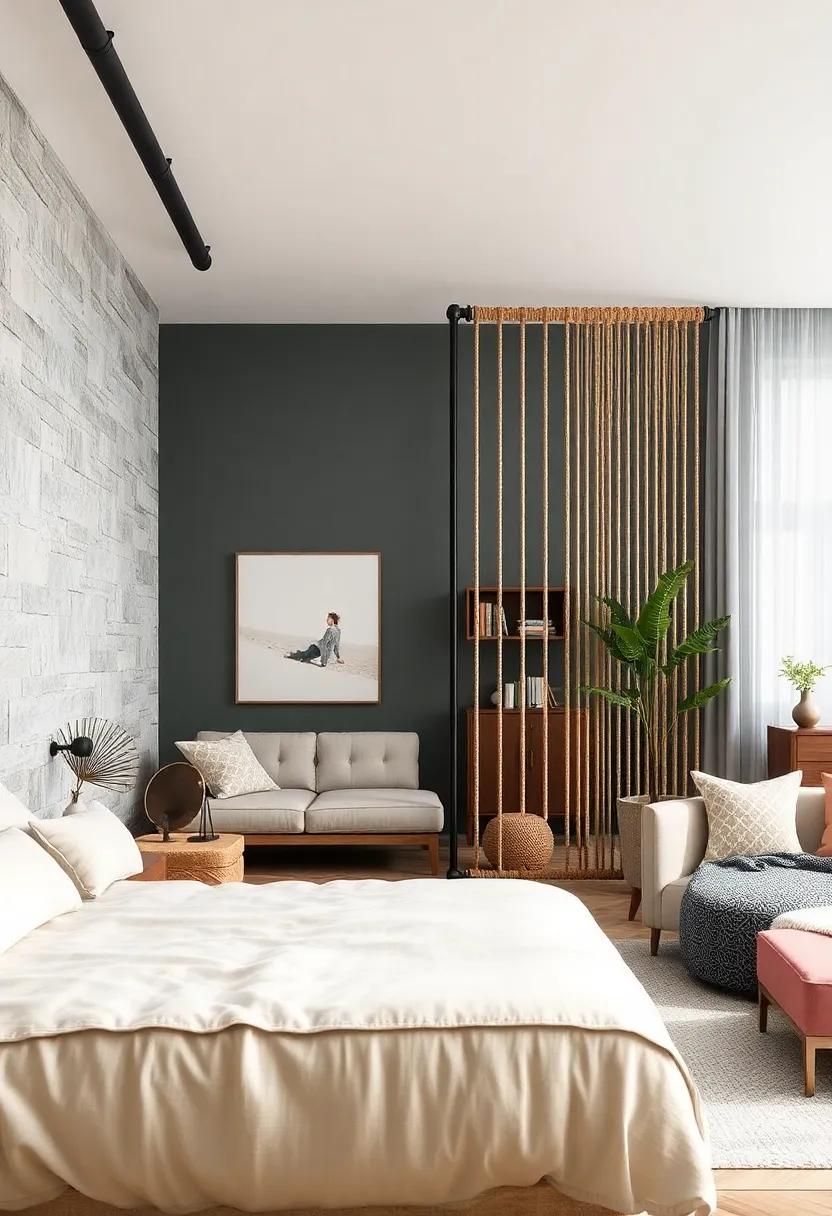 Industrial Pipe and Rope Room Dividers Balancing Raw Aesthetics with Practical Space Separation