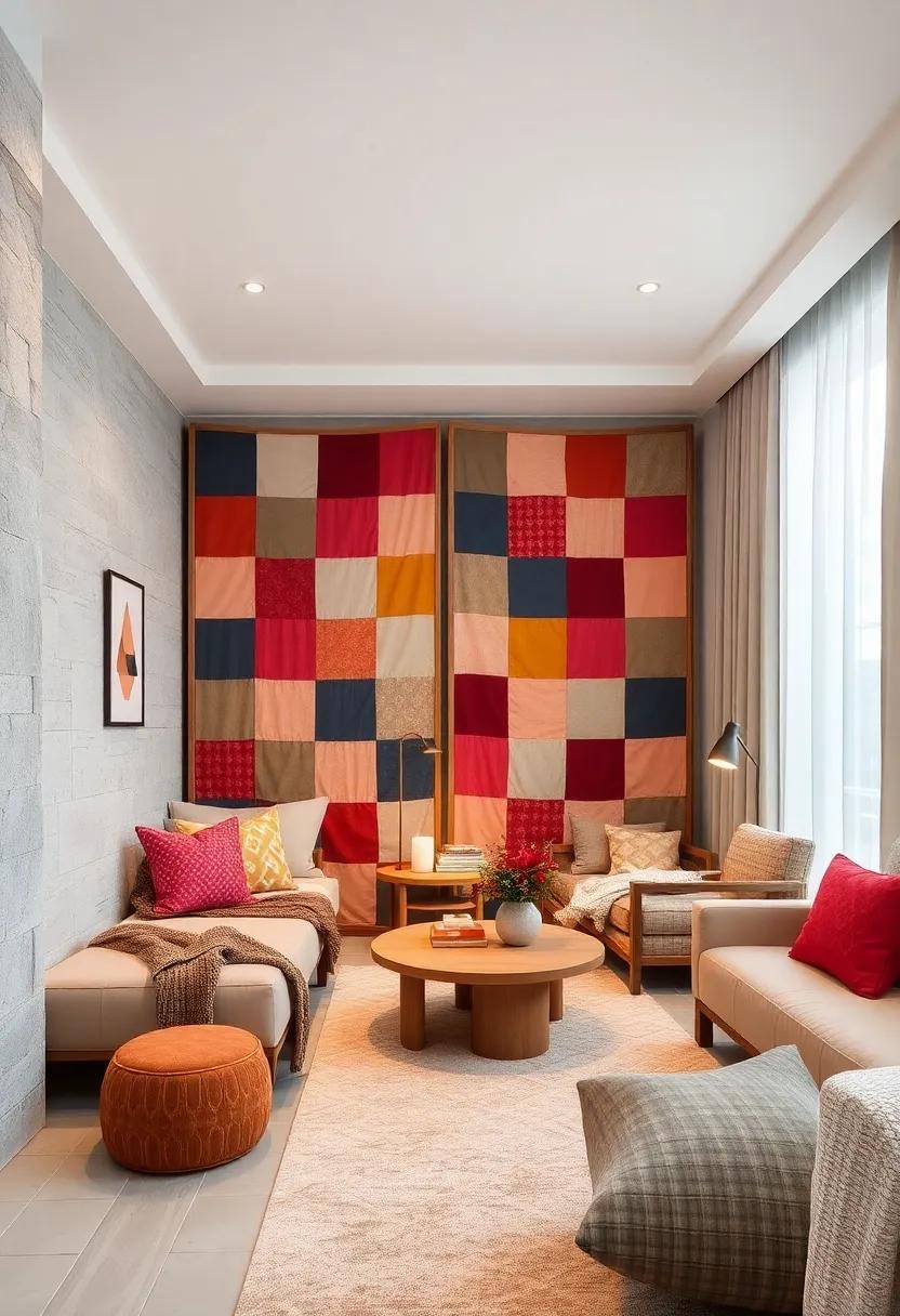 Patchwork Quilt Dividers Adding Warmth and a Touch of Heritage to Sibling Rooms While Creating Privacy
