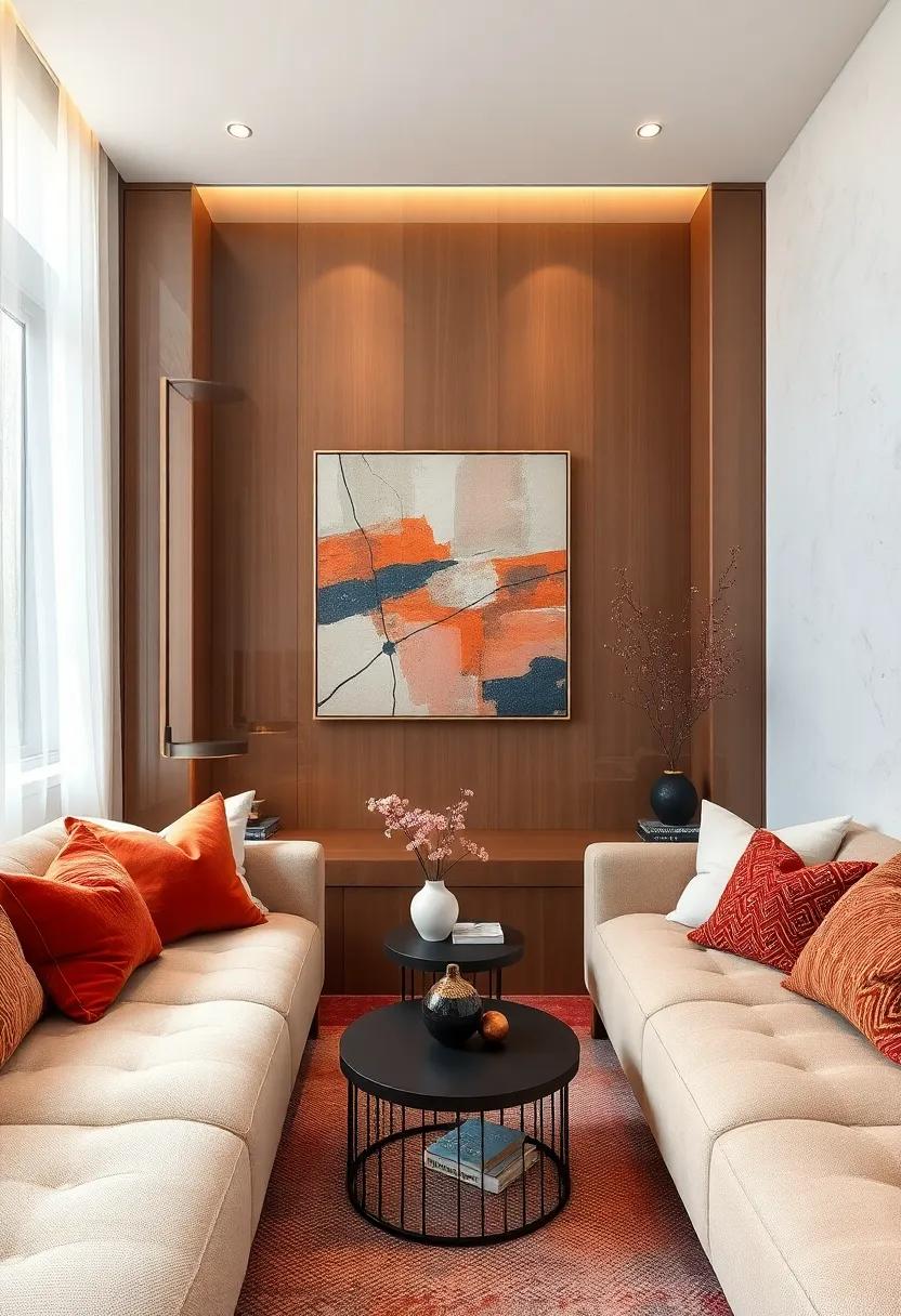 Transparent Acrylic Sheets with Abstract Art Providing Visual Interest and a Sense of Separation Without Bulk