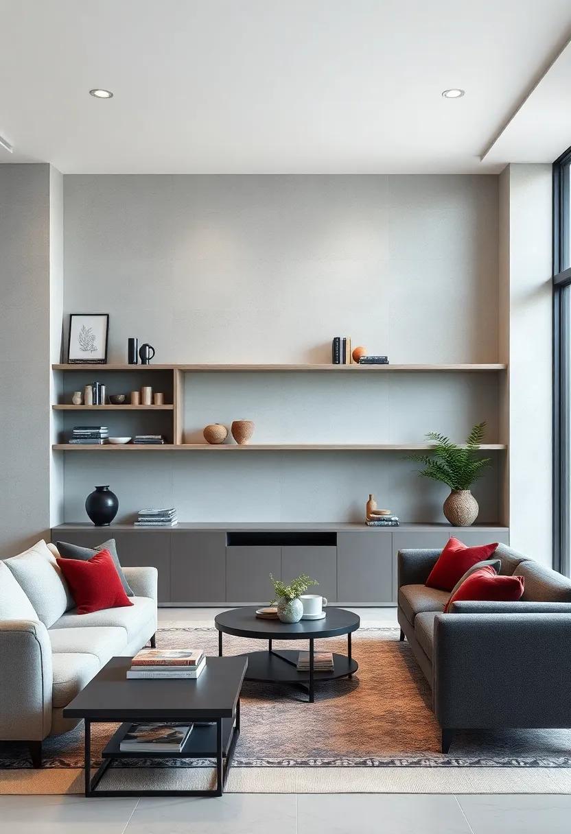 Light-Colored Shelving With Contrasting Dark Accents to Elevate a Modern Clean Look