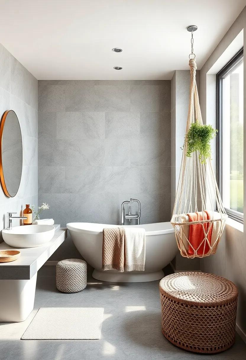 Soft Fabric Hammocks and Nettings for Airy and Space-Efficient Towel Storage Ideas