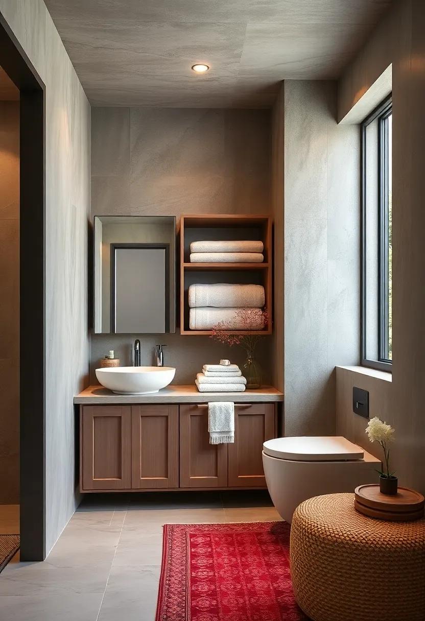 Incorporating Glass Doors on Cabinets to Showcase Towel Collections and Add Elegance