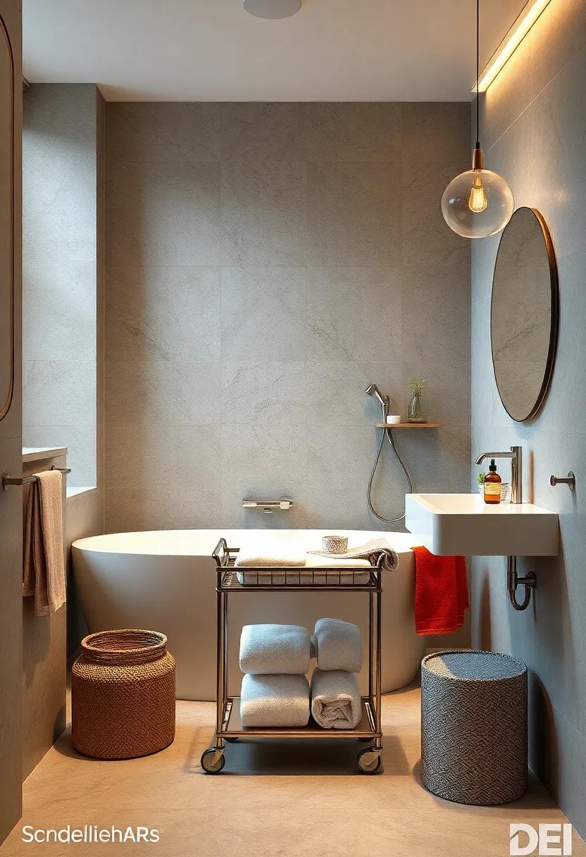 Slim Rolling Carts Tailored for Bathroom Use to Store Towels and Essentials Neatly