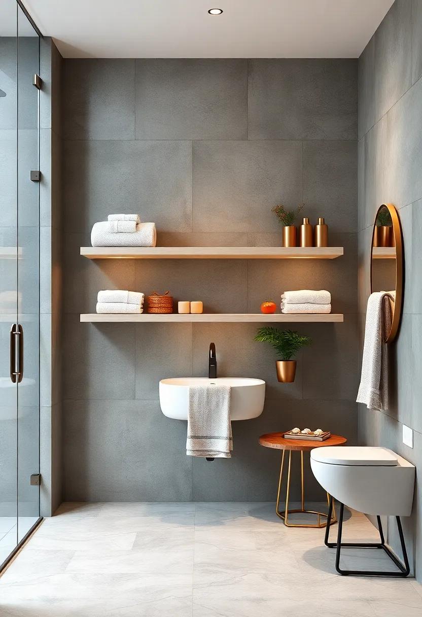 Incorporating Floating Shelves to Display and Store Towels Elegantly and Efficiently