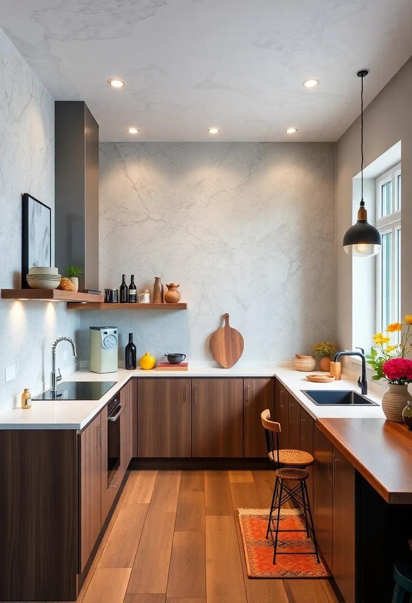 Artistic Wall Murals Or Decals Adding Unique Flair To Small Kitchen Extension Spaces