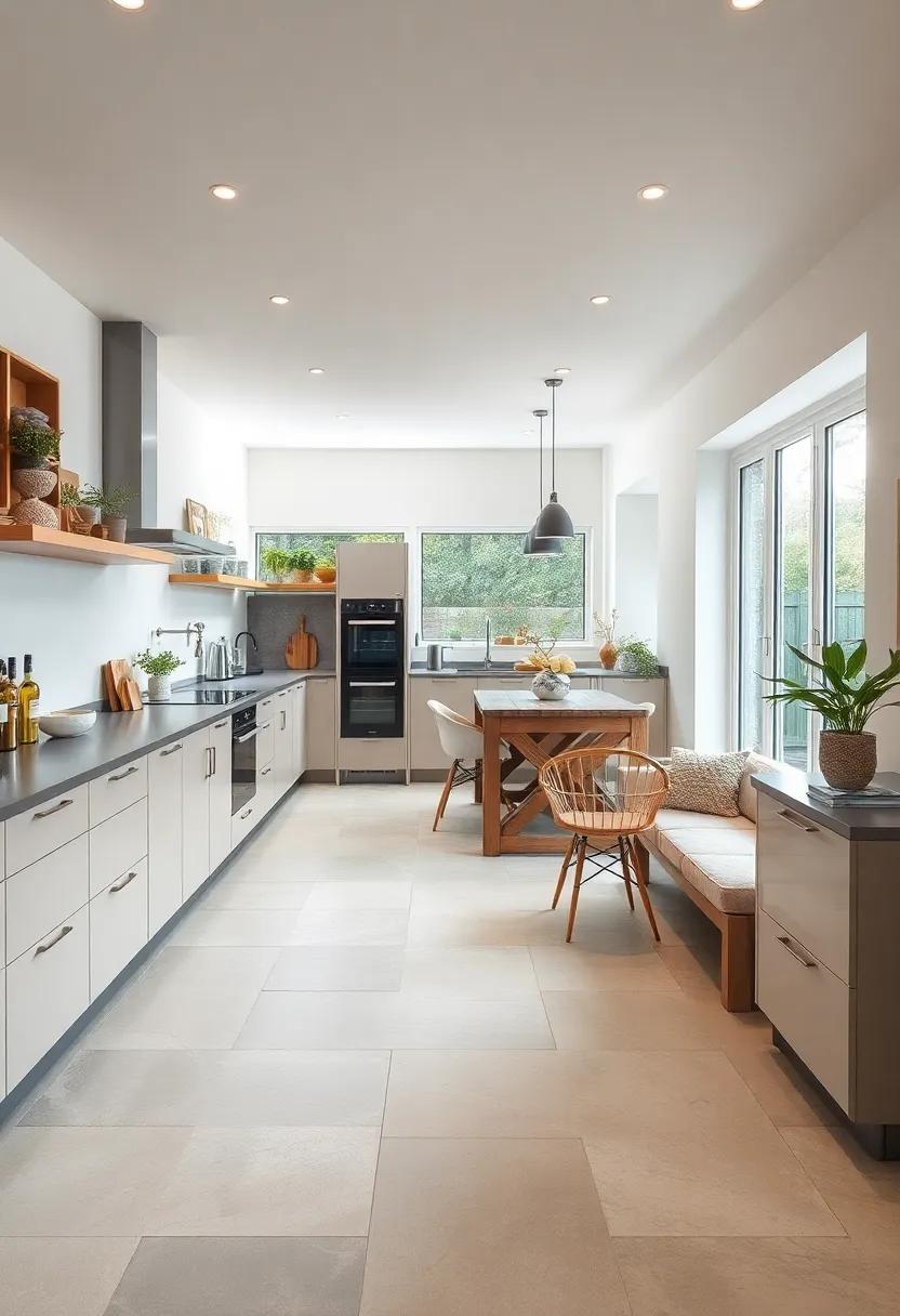 Minimalist Flooring Patterns That Expand Perception Of Space Within Small Kitchen Additions