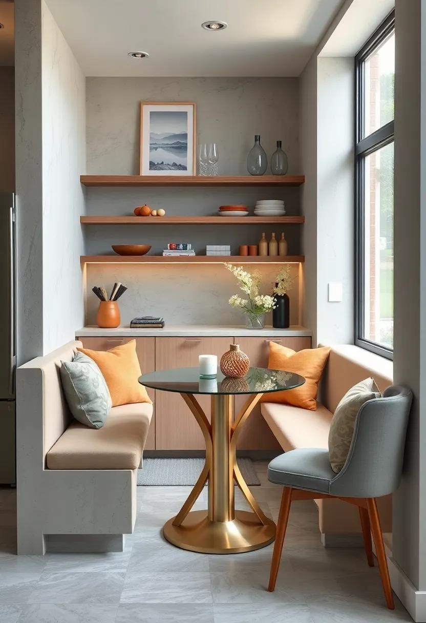 Contemporary Glass-Top Tables Adding Elegance and Openness to Tiny Kitchen Nooks