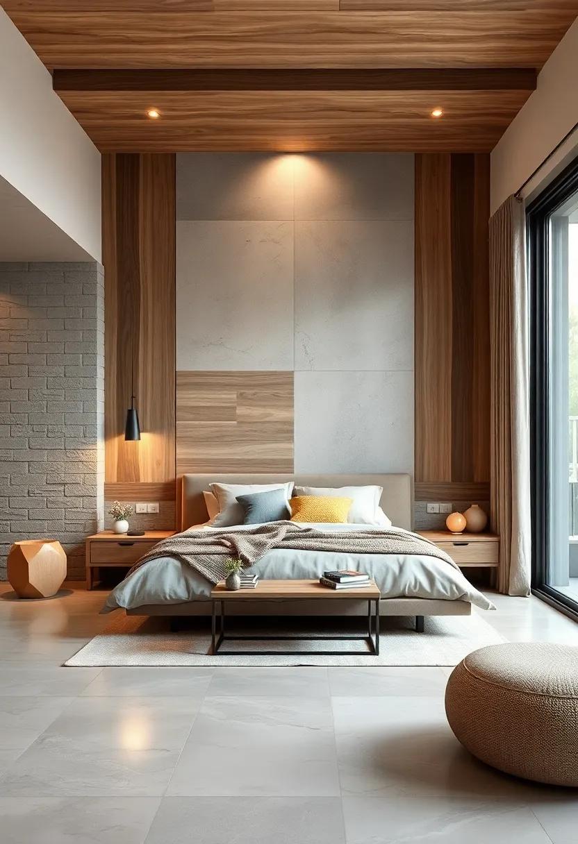 Soft Neutrals Blending Seamlessly With Natural Wooden Textures for a Cozy Modern Bedroom Ambiance