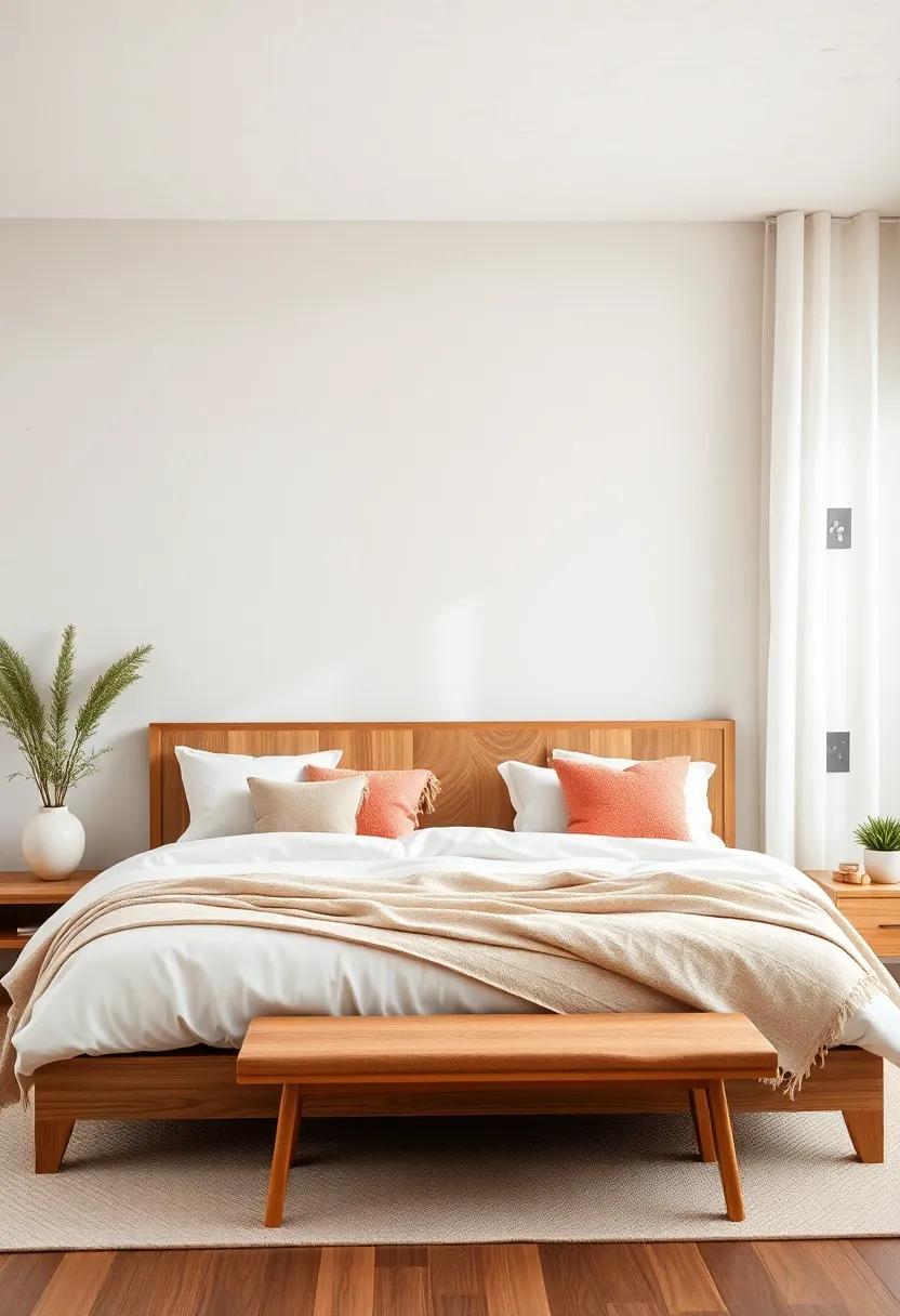 Clean Lines of Maple Wood Dressers Against Soft Greige Surfaces Enhancing Light and Warmth in the Room