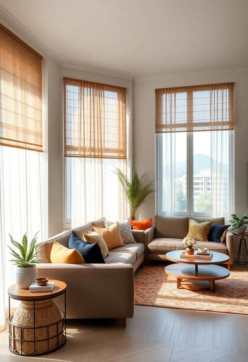 Layered Window Treatments Combining Sheer and Opaque Fabrics To Enhance Natural Light Control