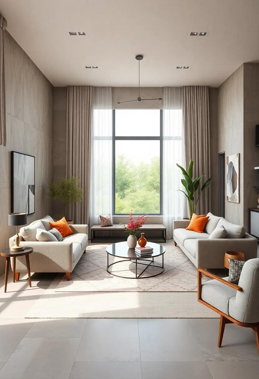 Open Concept Furniture Placement Maximizing Space Flow and Creating Intimate Zones for Lounging