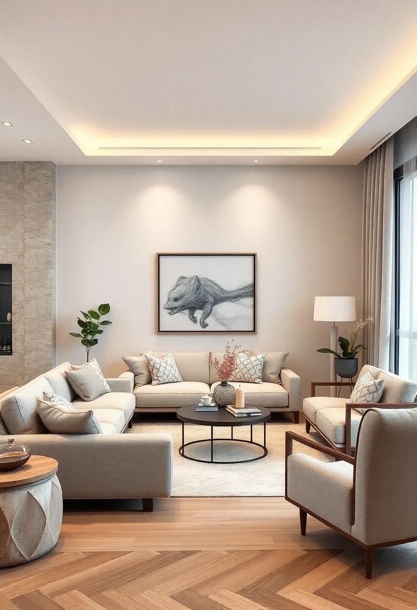 Sophisticated Coffee Tables Featuring Mixed Materials Like Wood, Glass, and Metal for Visual Contrast