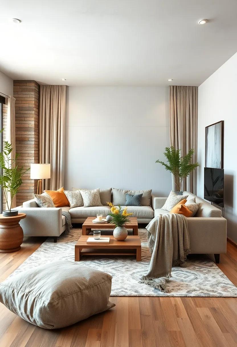 Rustic Chic Elements Blending Natural Woods, Distressed Finishes, and Soft Fabrics Harmoniously