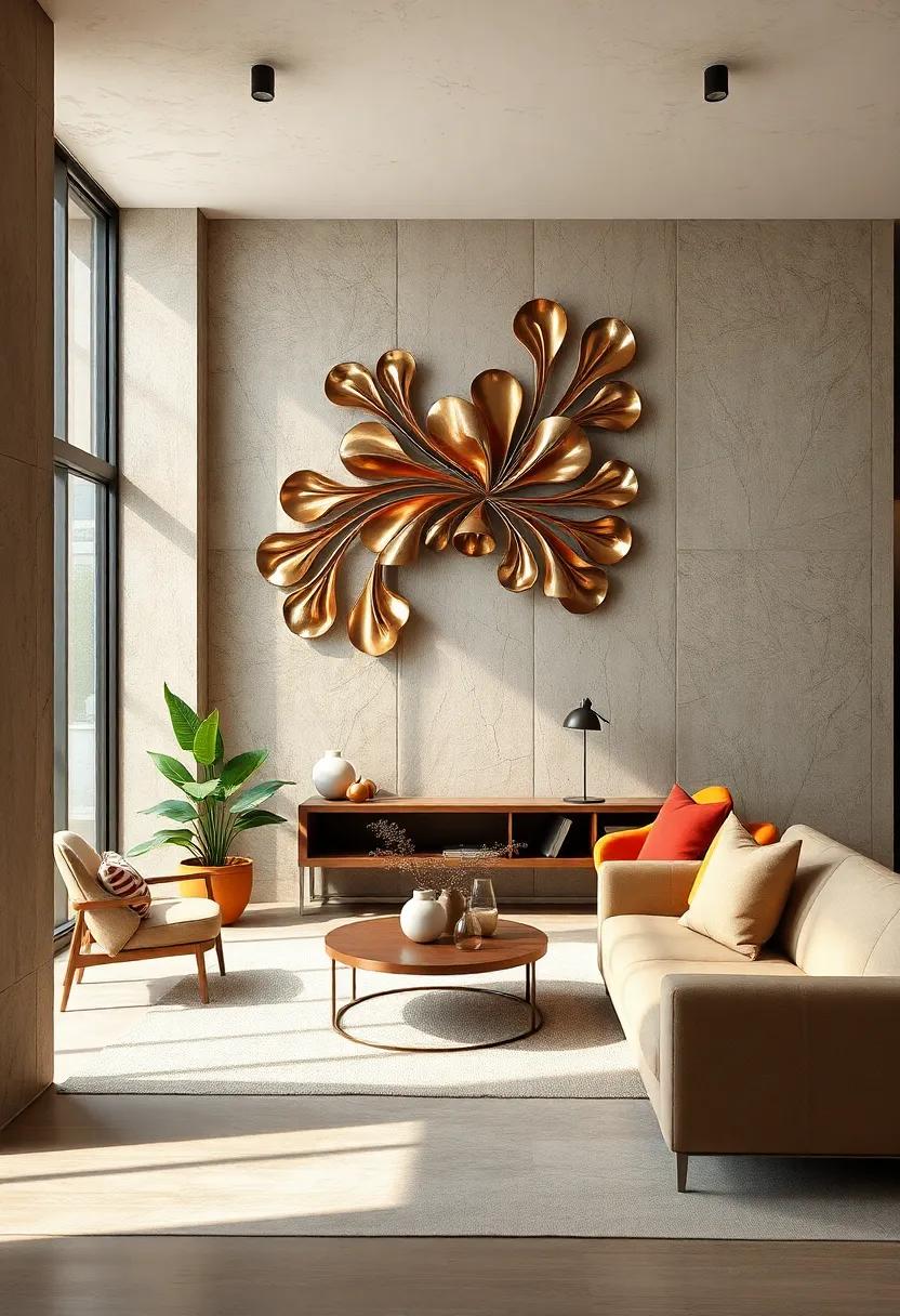 Flowing Abstract Forms Molded From Recycled Metal Scraps Offering Industrial-Eco Contrast For Walls