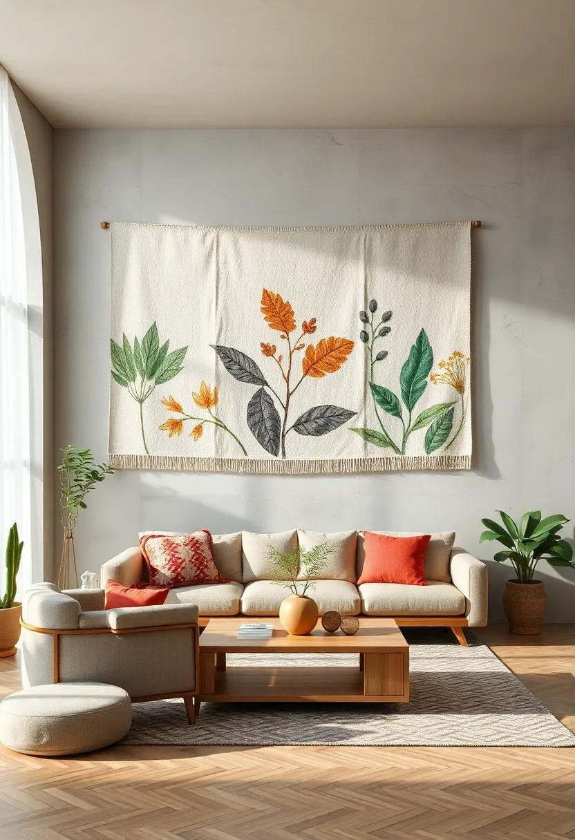 Natural Fiber Tapestries Featuring Botanical Motifs And Hand-Dyed Yarns For Sustainable Wall Focal Points