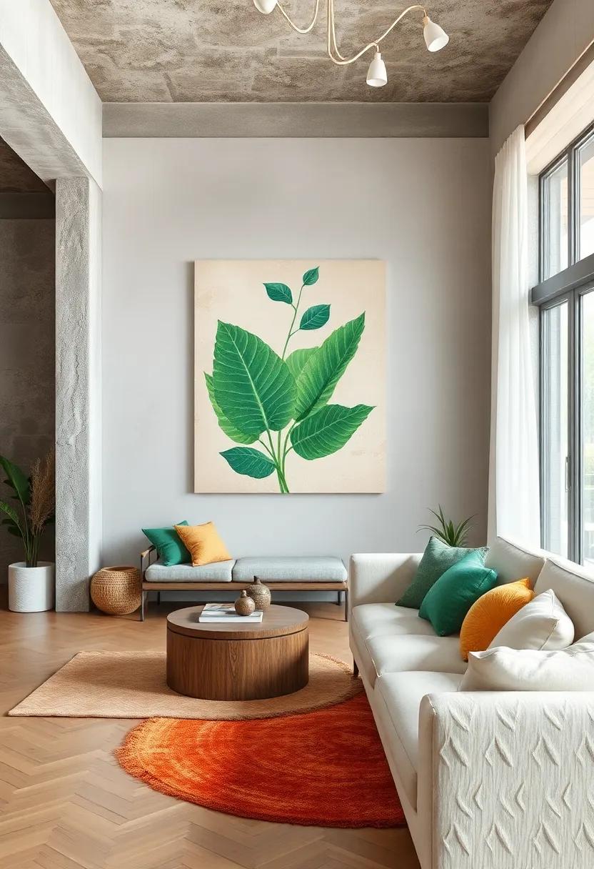 Vibrant Botanical Impressions Created With Plant-Based Inks And Pressed Leaves On Rustic Canvas