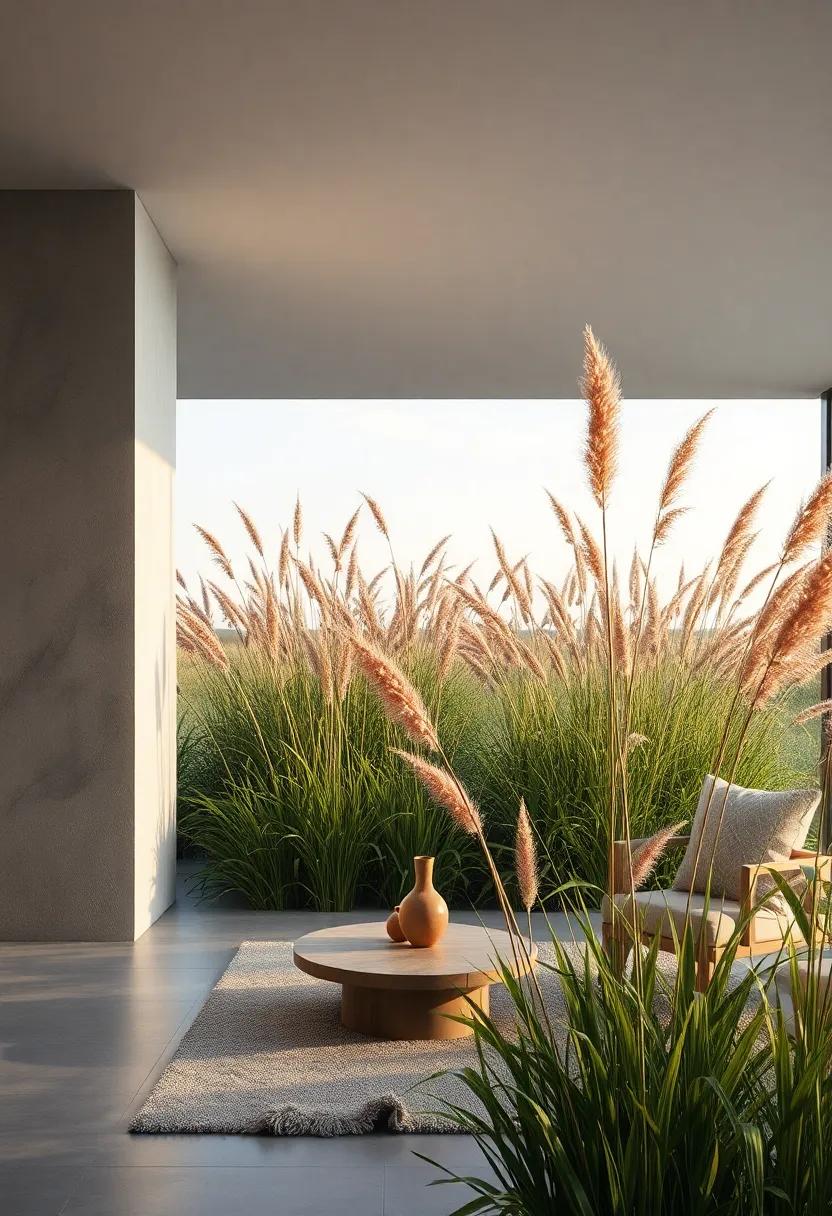 Early Evening Breeze Moving Through Tall Prairie Grasses, Evoking Peace and Tranquility