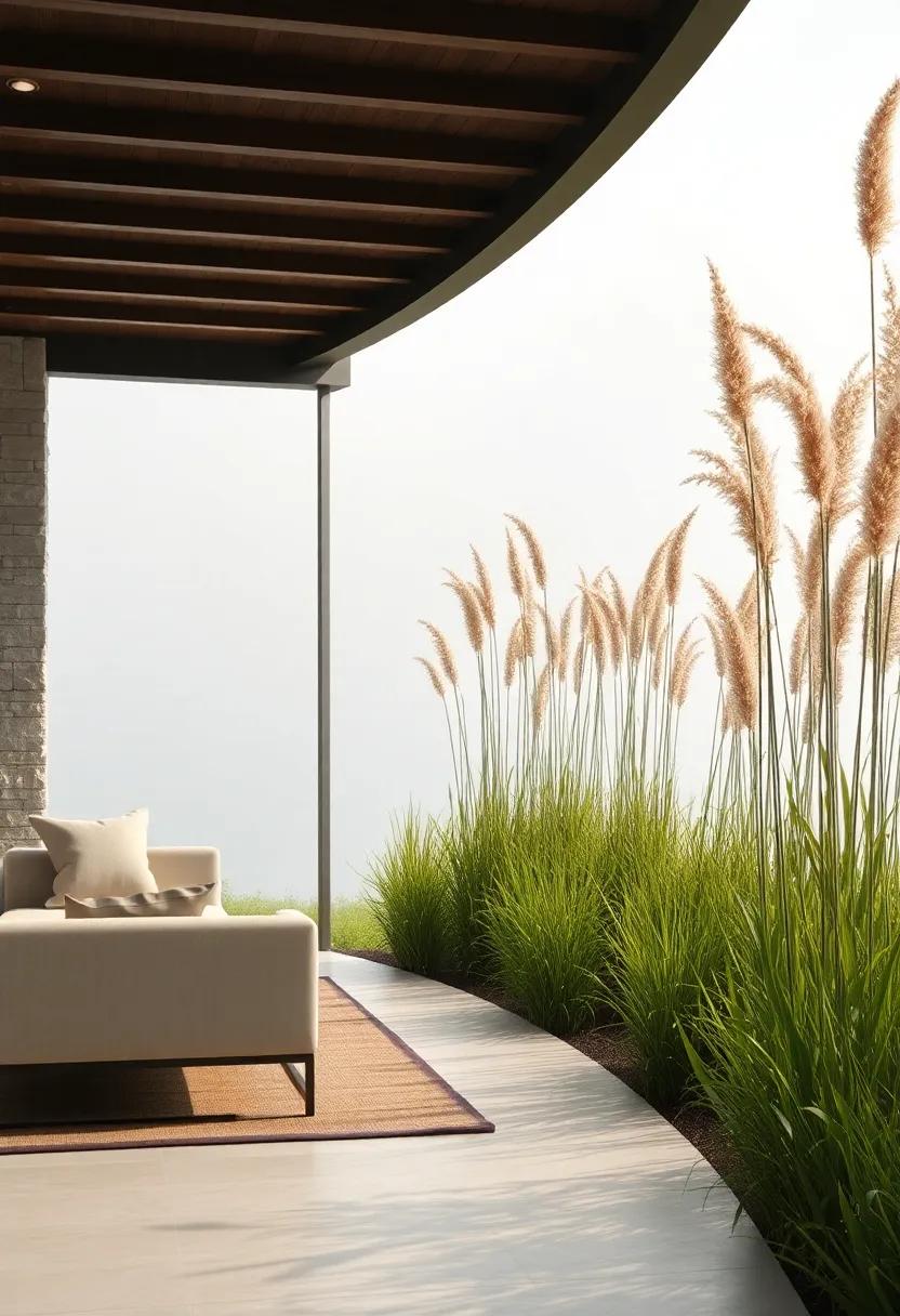 A Misty Morning Backdrop of Swaying Texas Grama Grasses Along A Quiet Lakeshore