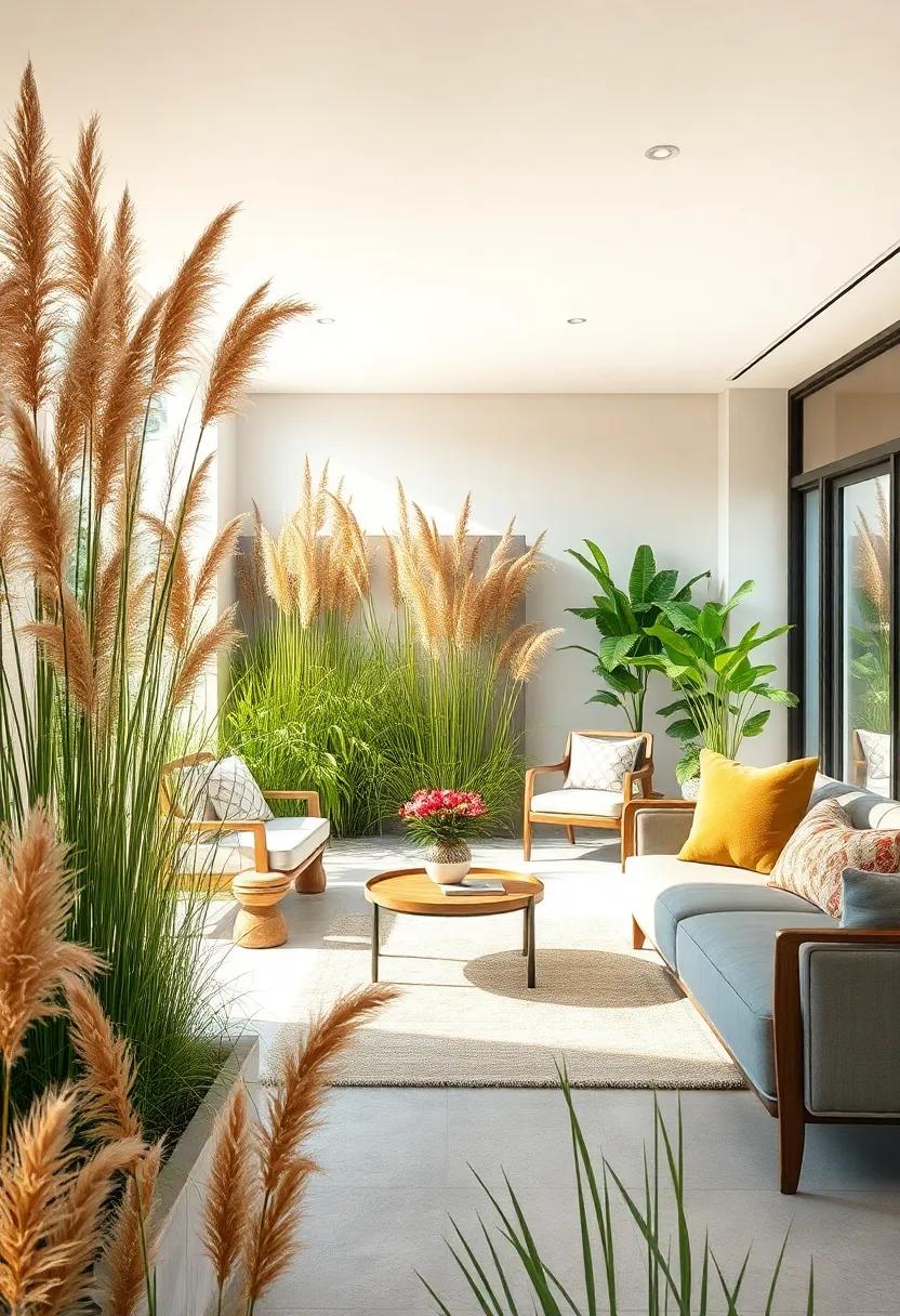 Sun-Kissed Seed Plumes of Feather Grass Highlighting the Changing Seasons in a Secret Garden