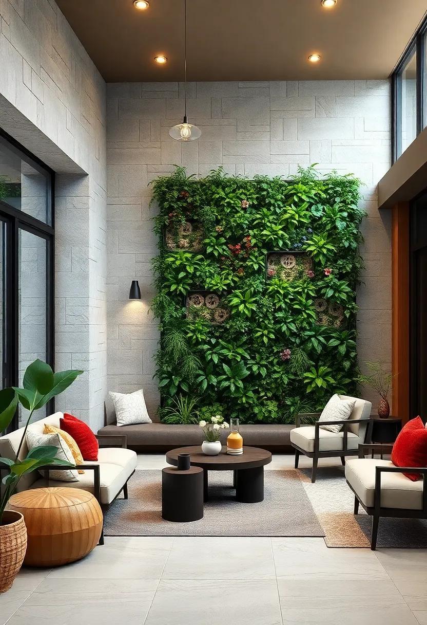 Elevating Curb Appeal Through Vertical Garden Walls with Sculptural and Artistic Elements