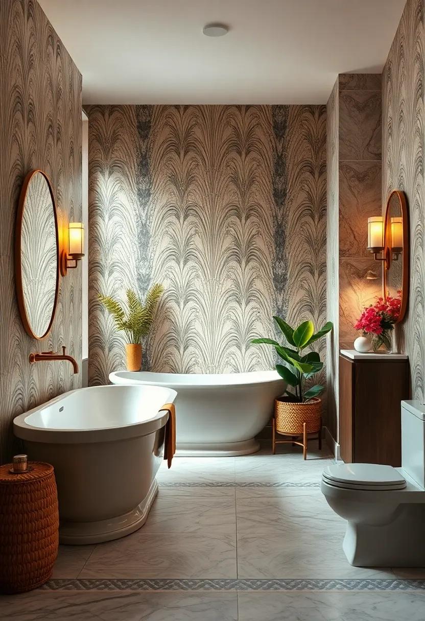 Art Deco Influences Creating Bold and Glamorous Backdrops for Bathroom Walls