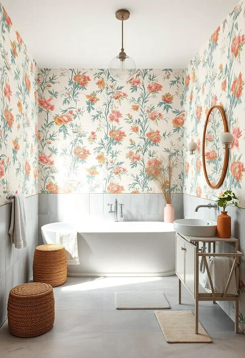 The Enchanting Appeal of Floral Patterns in Vintage Bathroom Wallpaper Designs