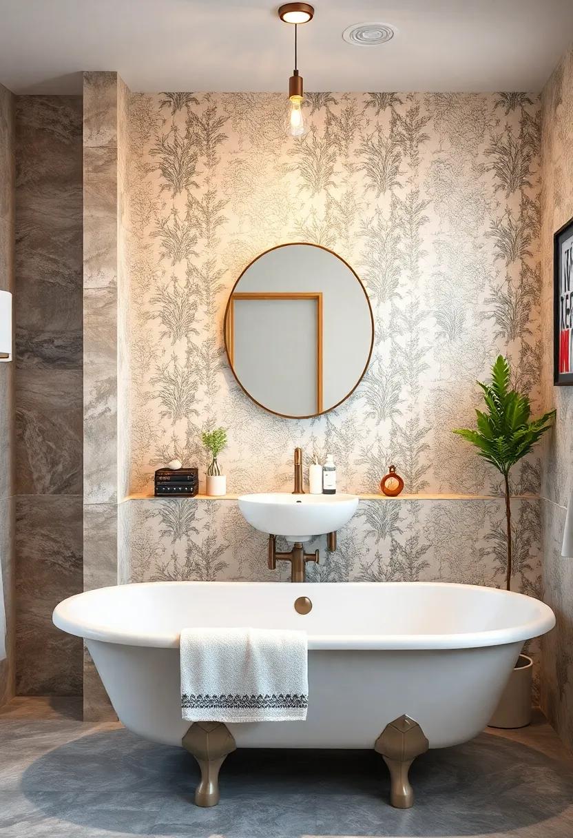The Harmony of Contrasting Patterns to Build a Unique Vintage Bathroom Personality
