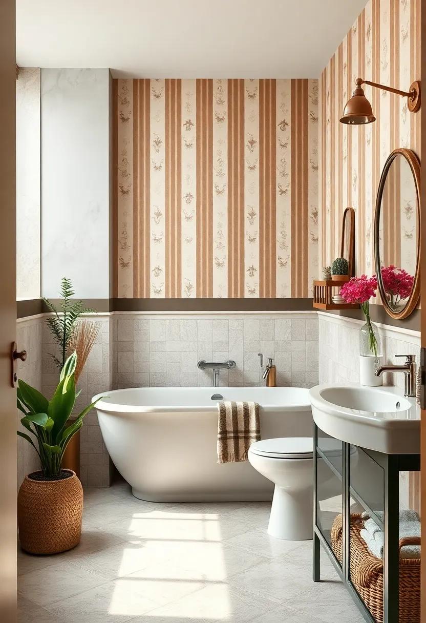 Subtle Stripes and Plaids Infusing Classic Structure and Balance into Bathroom Décor