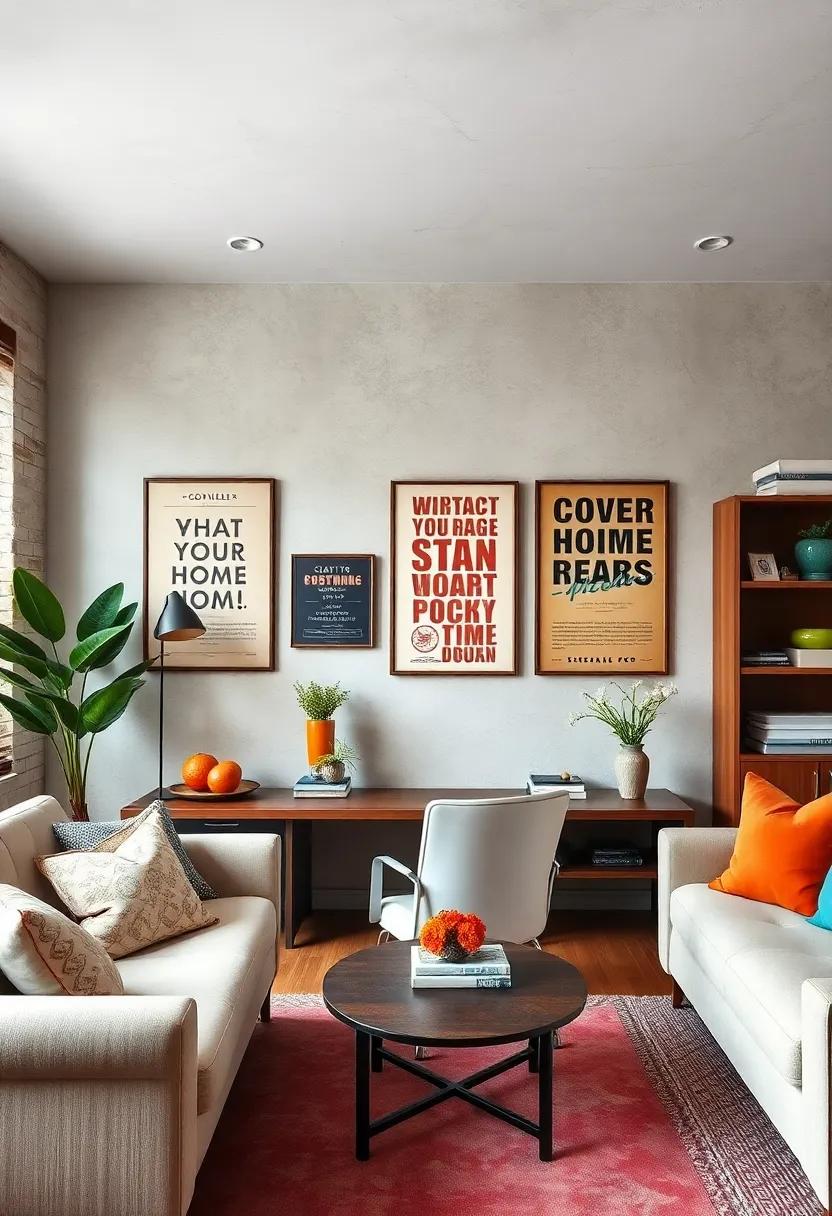 Curating a Home Office Space with Classic Typography Posters for Motivation and Stylish Productivity