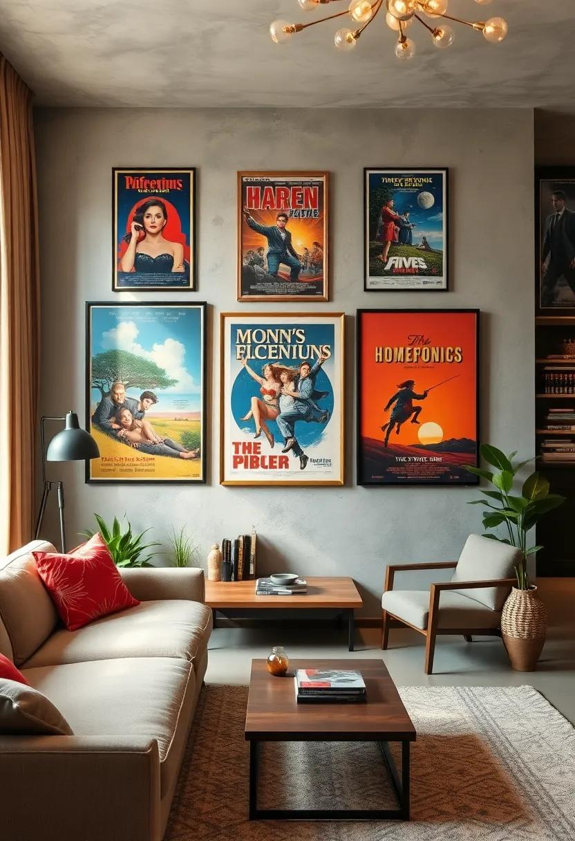 Combining Vintage Movie Posters with Contemporary Art for a Dynamic Gallery Wall Experience