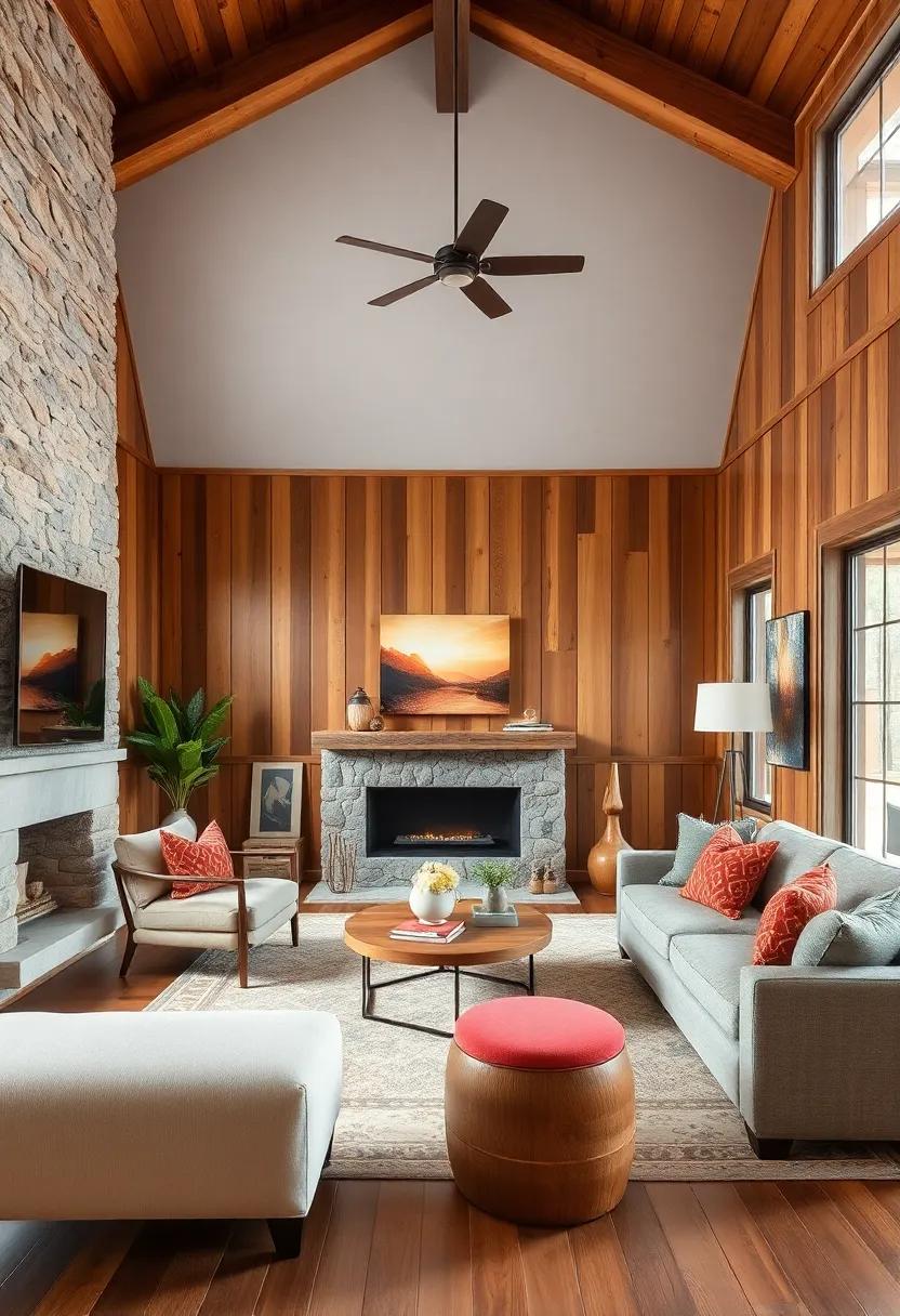 Rustic Wood Paneled Walls Bringing Warmth and Charm into a Cozy Cabin Setting