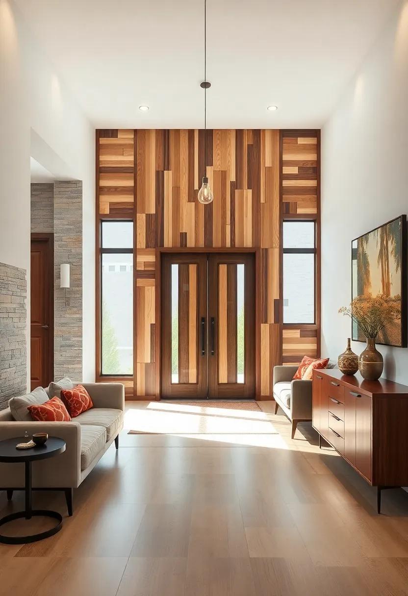 Custom Inlaid Wood Panels Using Contrasting Woods to Form Artistic Mosaics and Subtle Color Variations