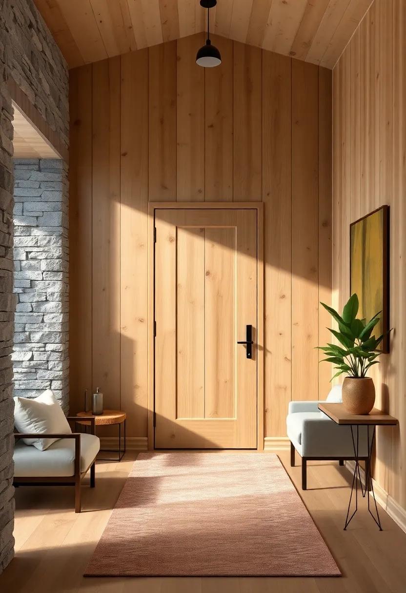 Natural Knotty Pine Wood Panels Bringing Organic Imperfections and Traditional Cabin Style Atmosphere