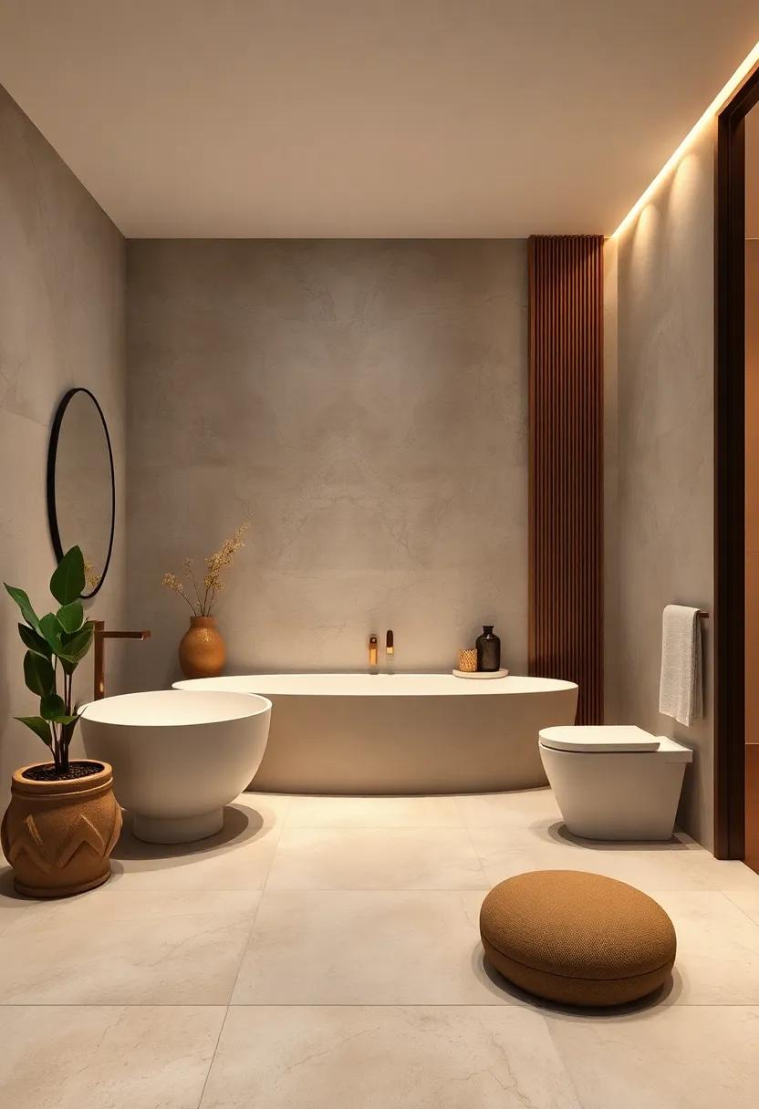 Symmetry and Asymmetry Blended Strategically Into Bathroom Layouts to Promote Visual Relaxation