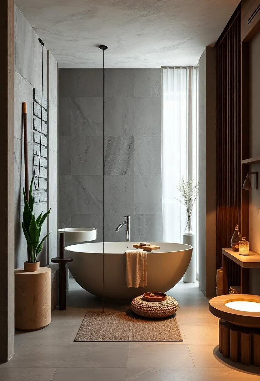 Serene Spaces Where Earthy Textures Meet Gentle Lines In A Spa-Inspired Zen Bathroom Setting