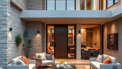 Modern Elegance: A Contemporary Home Showcasing a Sleek Front Yard