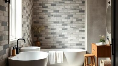 Chic Modern Farmhouse Bathrooms: Timeless Subway Tile Inspirations