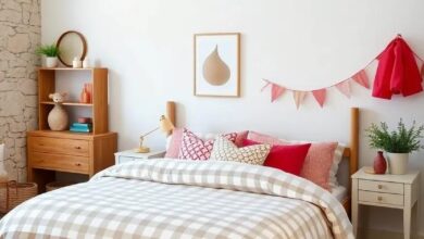 Cozy Charm: Modern Farmhouse Kids’ Rooms Featuring Gingham Bedding