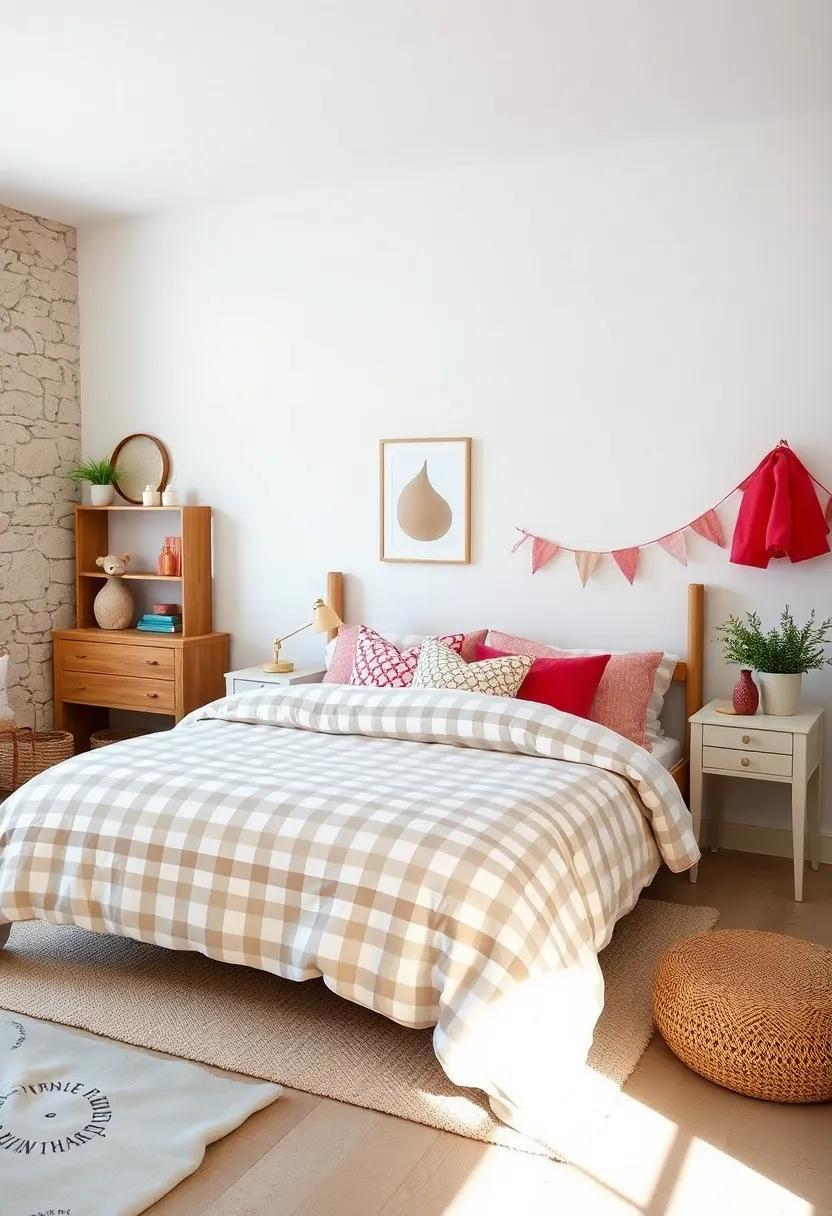 Cozy Charm: Modern Farmhouse Kids’ Rooms Featuring Gingham Bedding