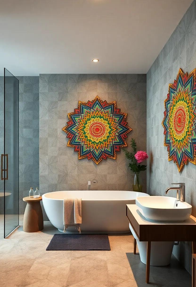 Incorporate Cultural Storytelling By Featuring Traditional Mandalas and Sacred Geometry in Vibrant Yet Soothing Colors