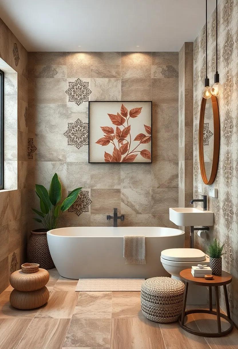 Immerse Yourself in Vintage Ceramic Tile Patterns with Intricate Geometric Shapes and Subtle Earth Tones