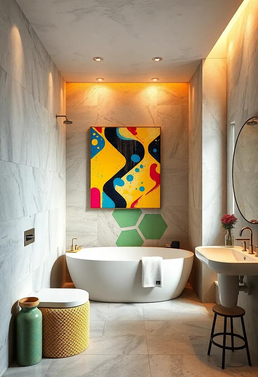 Brighten Your Bathroom with Playful Pop Art Designs That Bring Bold Colors and Whimsical Characters to Life