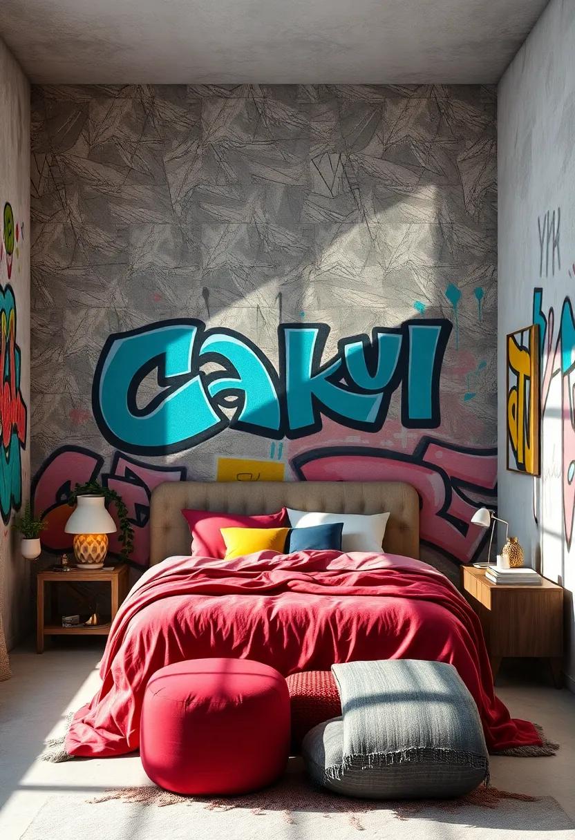 Exploration of Shadow Play on Graffiti Walls Creating a Multi-Dimensional Bedroom Space