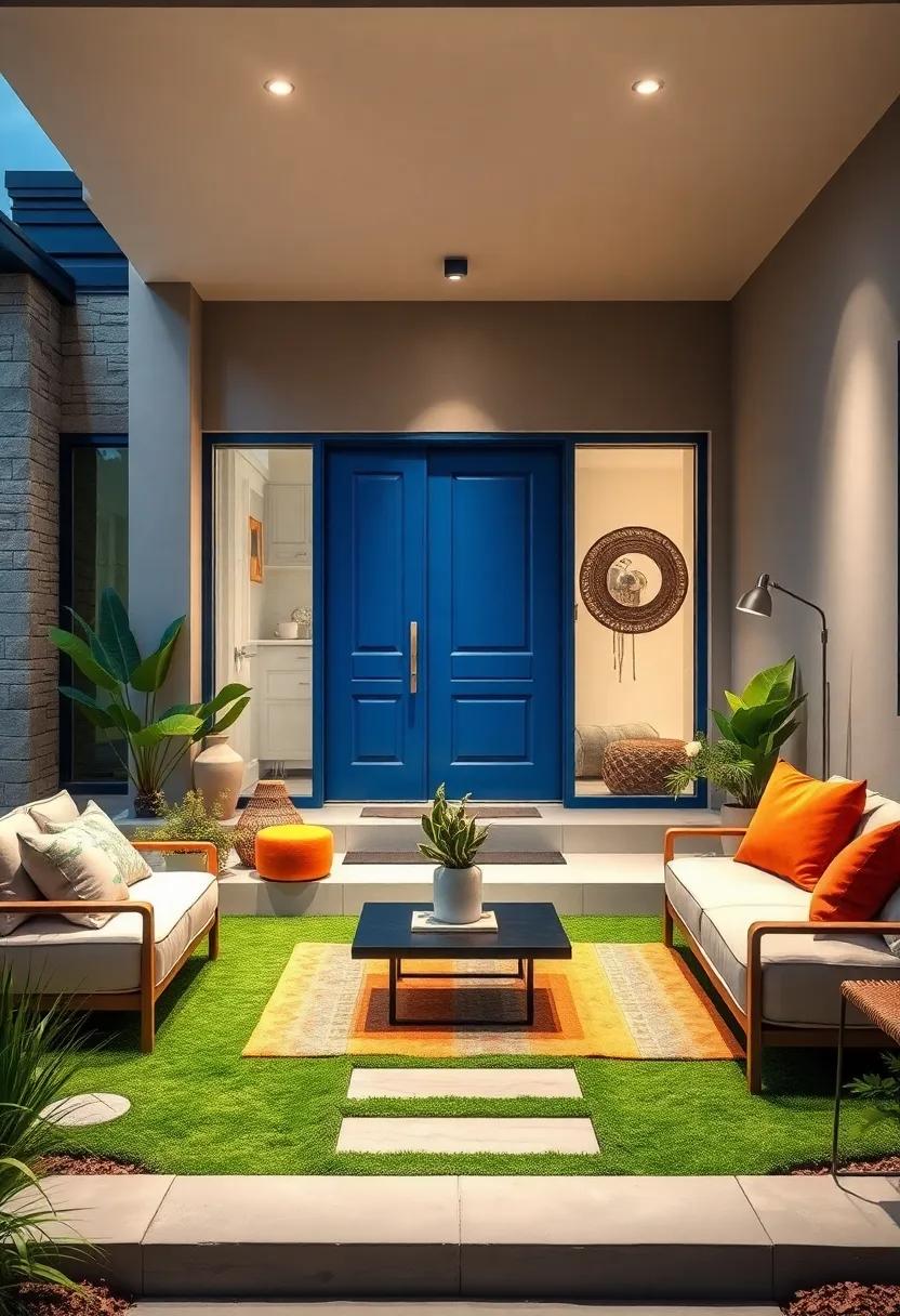 Contrasting Stone and Concrete Textures Defining Walkways and Borders Creatively