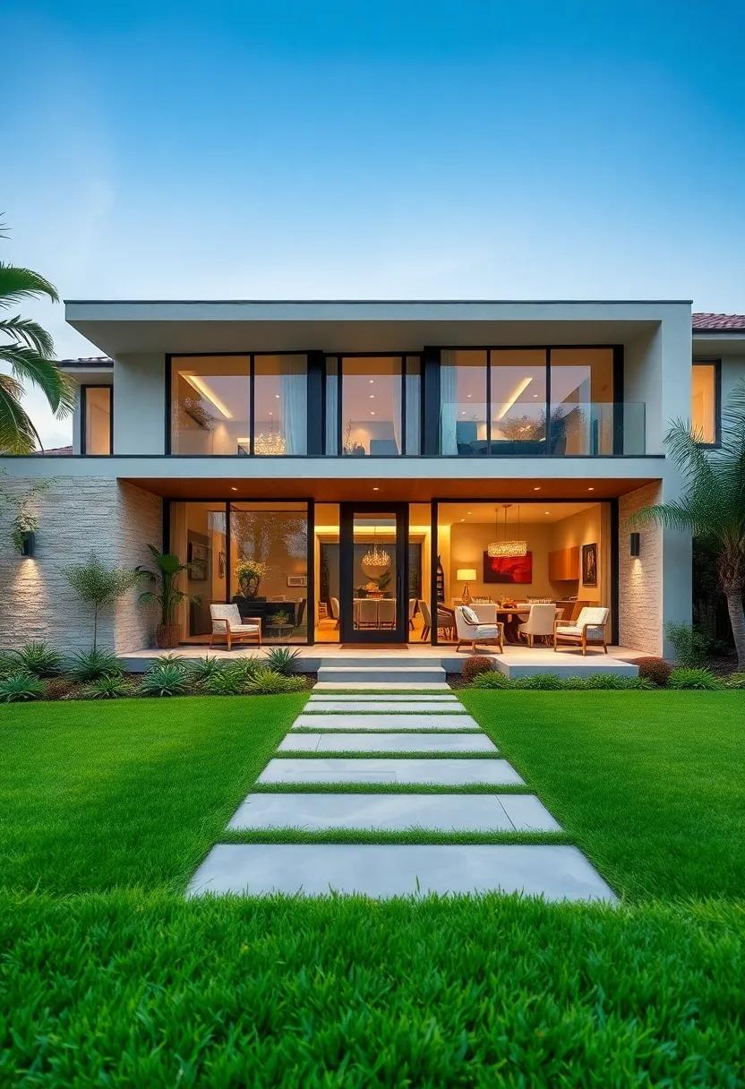 Lush Green Lawns Framing a Contemporary Home With Clean Architectural Lines